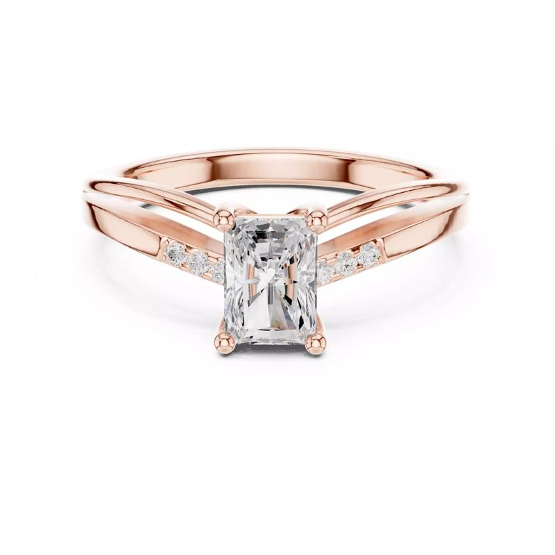 Radiant Cut Chevron Curve Engagement Ring 3DM STL Video