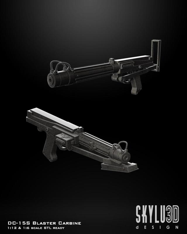 Clone Trooper DC-15S Carbine Blaster Low-poly 3D model