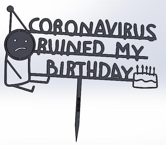 CAKE TOPPER CORONAVIRUS RUINED MY BIRTHDAY (MEN)