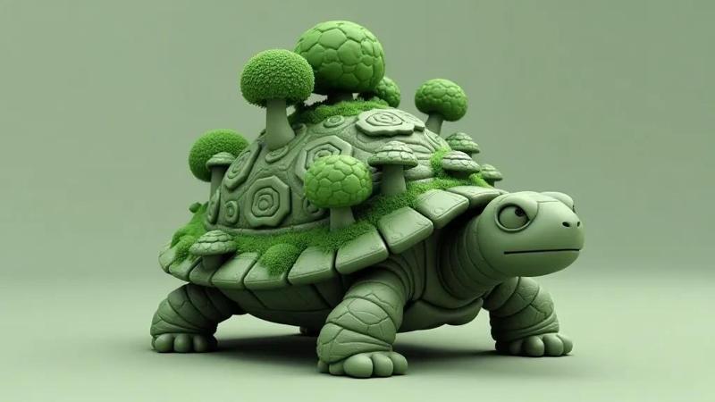 Green Turtle Bust 🐢🌿