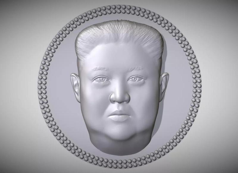 Kim Jong Un medallion pendant 3D printing ready stl obj