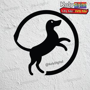 dog jump circle logo