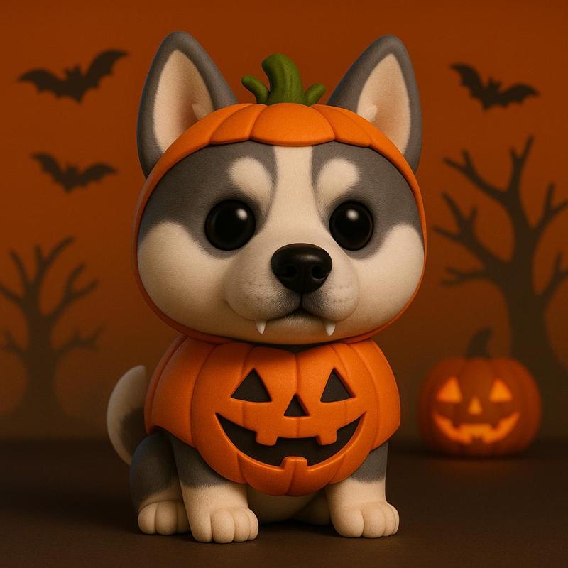 Husky Arctic Pumpkin Halloween Halloween POP -STL