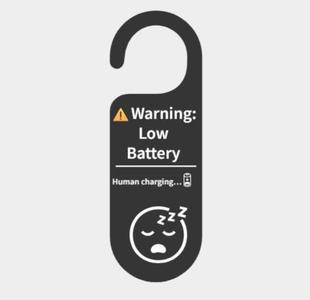 Warning Low Battery Human Charging Door Hanger