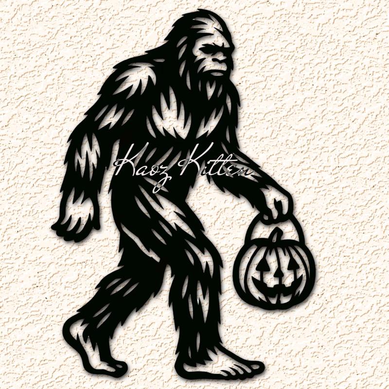 Walking Trick-o-Treating Sasquatch Wall Art Home Decor