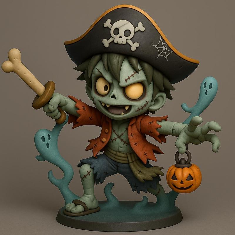 Chibi Luffy – Zombie Pirate (Halloween Edition)