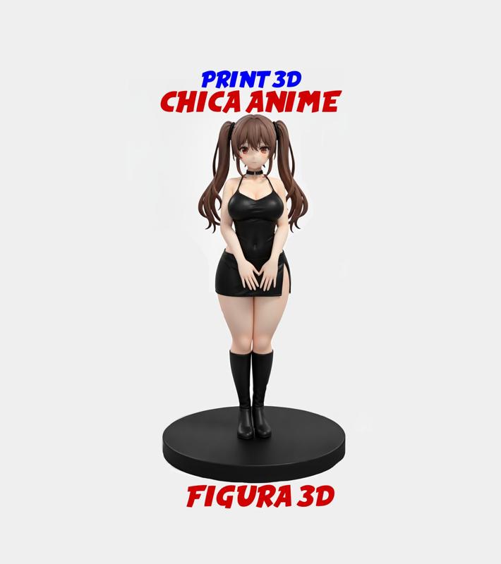 ANIME GIRL SCULPTURE - 3D FIGURE WITH BLACK BASE - YAMI