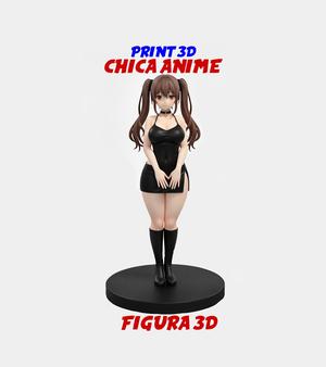 ANIME GIRL SCULPTURE - 3D FIGURE WITH BLACK BASE - YAMI