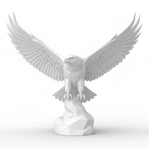 Majestic Bald Eagle Sculpture 3D Model for CNC Machining & 3D Printing - Detailed Wildlife Bird Art Digital File