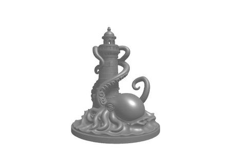 DIB Octopus Lighthouse .Stl .Glb for 3D Printer