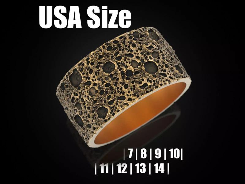 Moon craters ring 12 mm