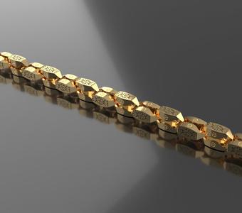 Gold chain with a pattern