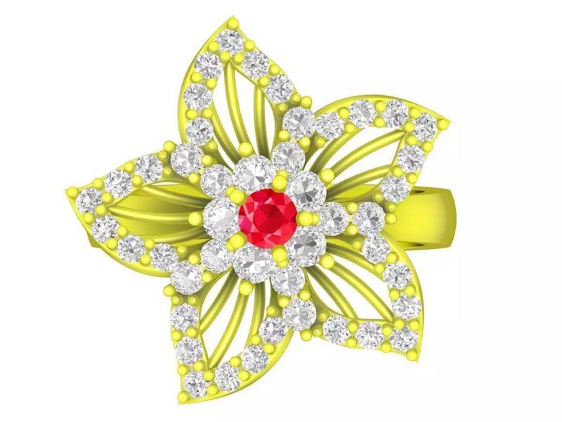 newring vietnamese diamond flower women ring 4441