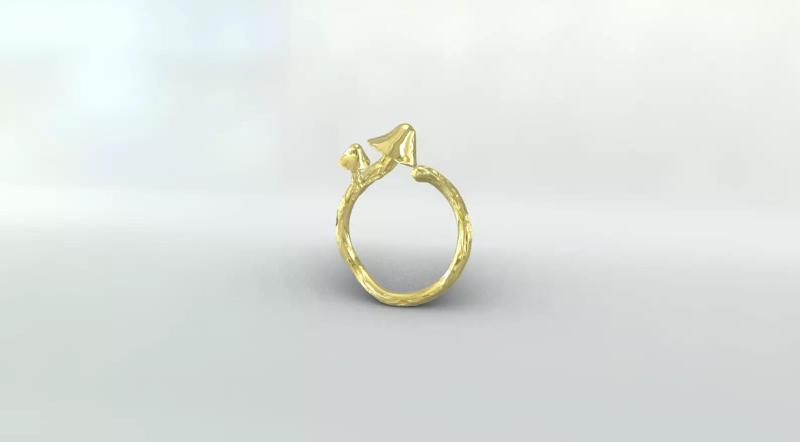 Mushroom Nature Ring 3D Print STL OBJ 3DM  Botanical Jewelry