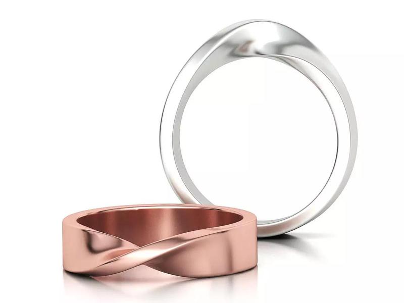 Mobius Wedding Band  5mm wide Infinity Love Ring  4-11US