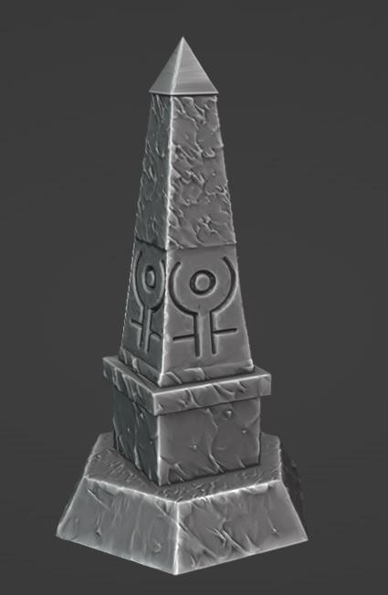 Obelisk with glyphs
