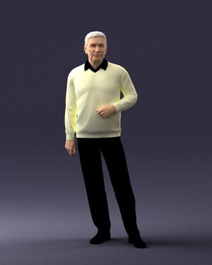 000262 Elderly Man in Casual Outfit 0424