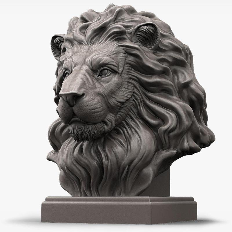 Majestic lion bust