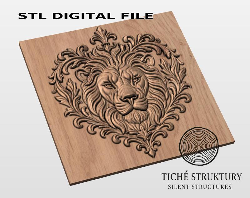 Lion Head – Ornamental Decorative – 3D STL Model