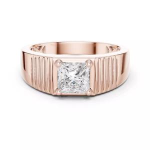 Princess Cut Solitaire Engagement Ring For Men 3DM STL Video