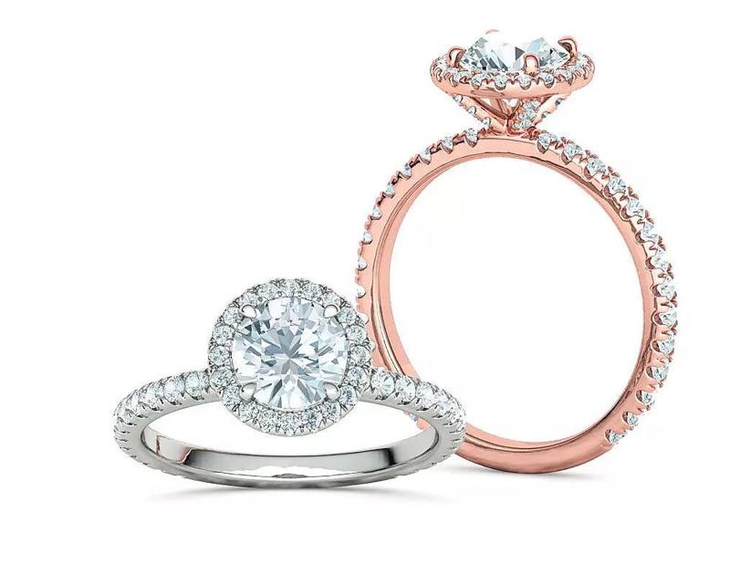 Pave Setting Halo Ring 1ct Engagement Ring 3dmodel
