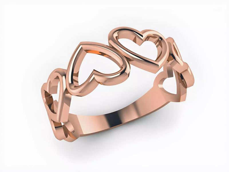 Heart Love Plain Gold Ring