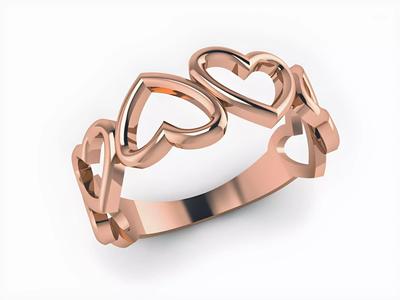 Heart Love Plain Gold Ring