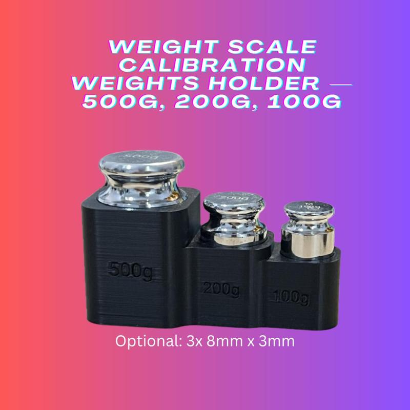 Weight Scale Calibration Weights Holder — 500g, 200g, 100g
