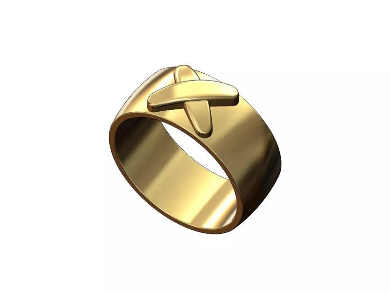 Overlapping X cigar band US sizes 5to10