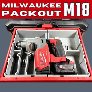 Milwaukee PACKOUT M18 Hammer & Battery Insert – Fits 48228442 2 Drawer Toolbox