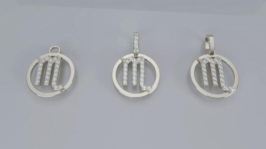 Zodiac Sign Pendant v2 - Diamond - Scorpio Pendant