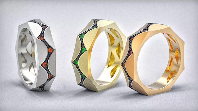 Parametrical ring 3d print model for jewelry