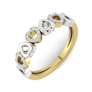 Light Weight Yellow Gold Diamond Ring  -PR-007 DIA