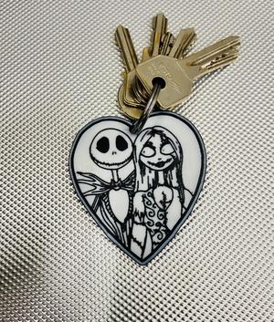 Jack Skellington and Sally keychain