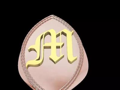 m alphabet designer ring stl verified