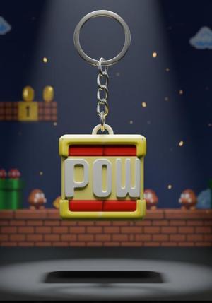 POW Block Keychain - Super Mario Bros Game Mechanic - Super Mario - Ready to Print