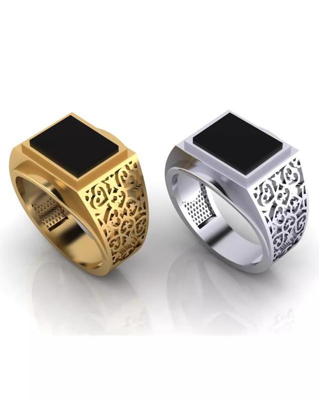 man gold silver jewelry ring