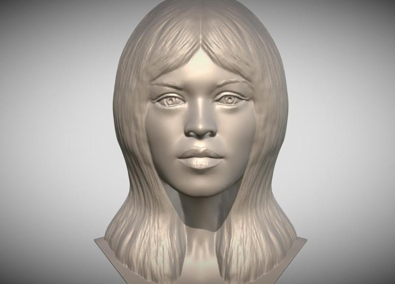 Brigitte Bardot bust for 3D printing