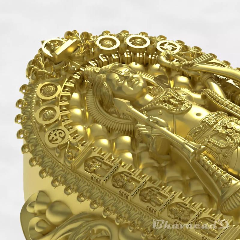 Lord Ramalalla and Hanuman Temple Ring