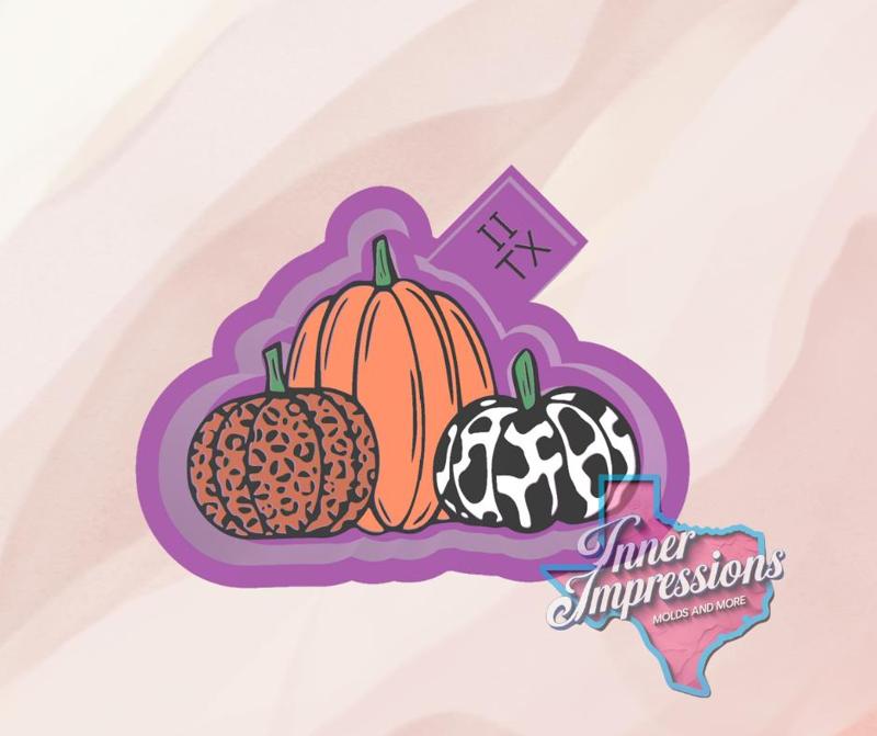 Patterned Fall Pumpkins Freshie Mold