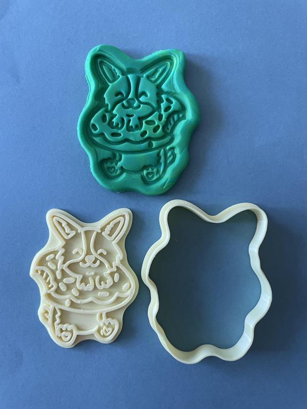 Corgi in a donut cookie cutter