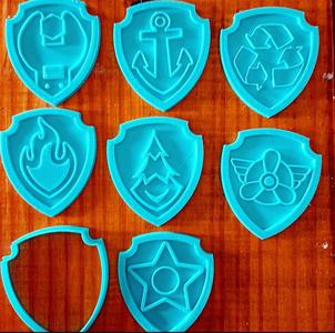 Paw Patrol Badges Cookie Cutters