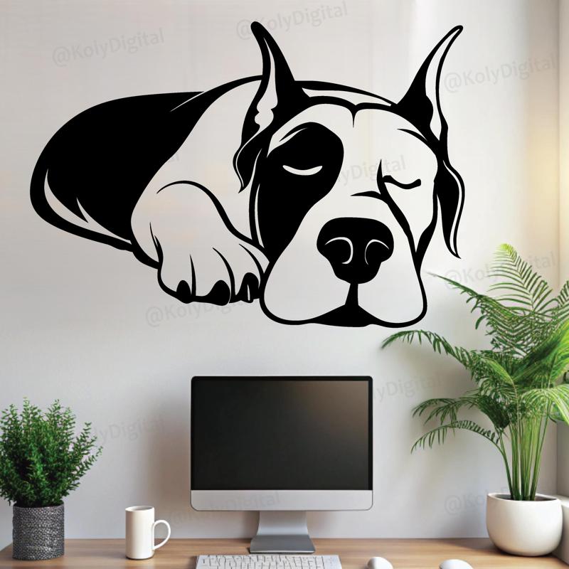 Great Dane sleeping wall art pose