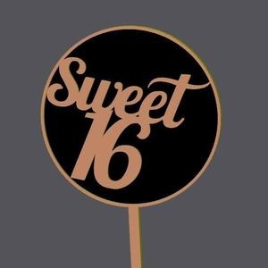 Cake Topper - Sweet 16 - plain