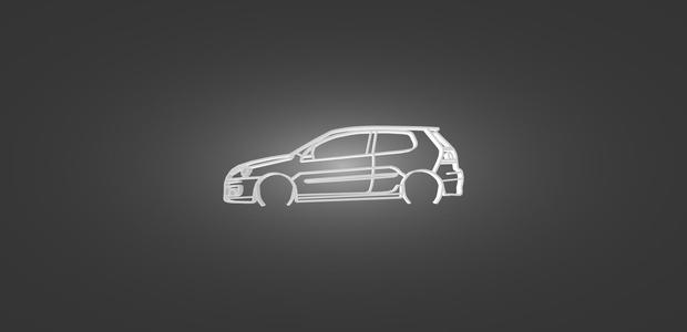 Volkswagen Golf MK5 GTI silhouette outline drawing decoration