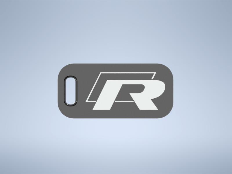 VW Volkswagen R old + new logo emblem keychain keyring