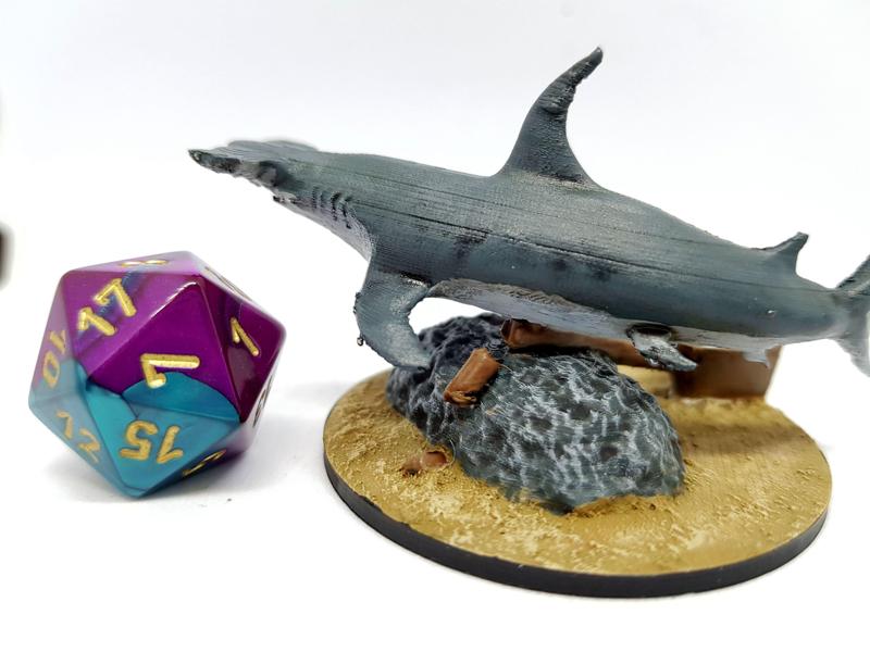 Hammerhead shark for 28mm tabletop gaming