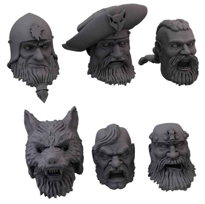 Damned Ruins Northman heads set