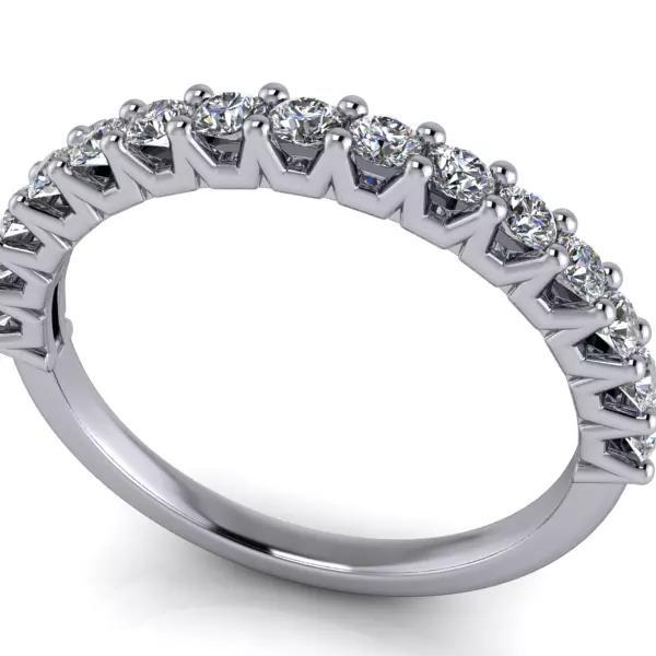 Half Eternity Wedding Band Round Cut Ladies Wedding Band