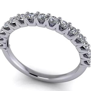 Half Eternity Wedding Band Round Cut Ladies Wedding Band
